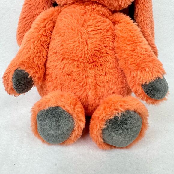 B Softies Orange Bunny Rabbit Plush Lovey Stuffed Animal Floppy Confetti Ears - Picture 4 of 7